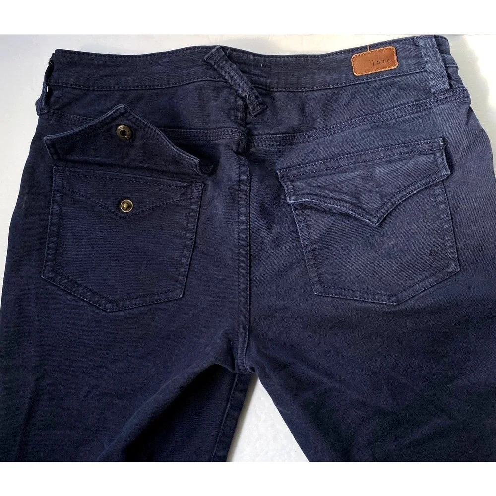 Joie Womens Park Skinny Pants 29 Navy Blue Utility Cargo Lyocell Blend Calf Zips - Picture 12 of 16